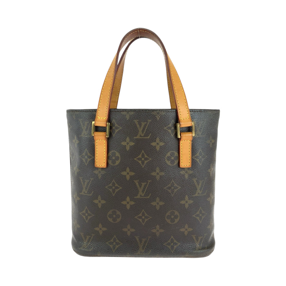 LOUIS VUITTON Tote Bag M51172 PVC Brown Gold Metal Tote Bag handbag Monogram Vavan PM Women Used Authentic