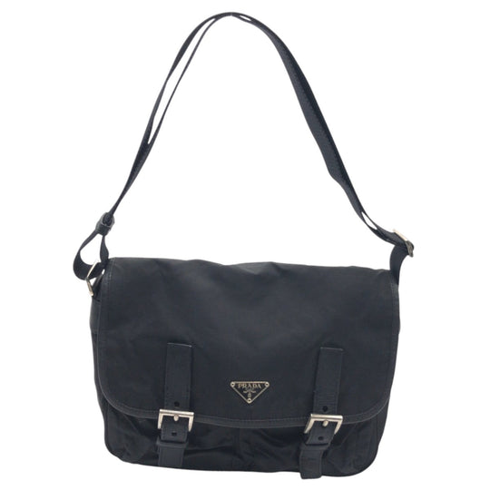 PRADA Shoulder Bag Nylon black Shoulder Bag Messenger Bag Unisex Test Triangular logo mens Used Authentic