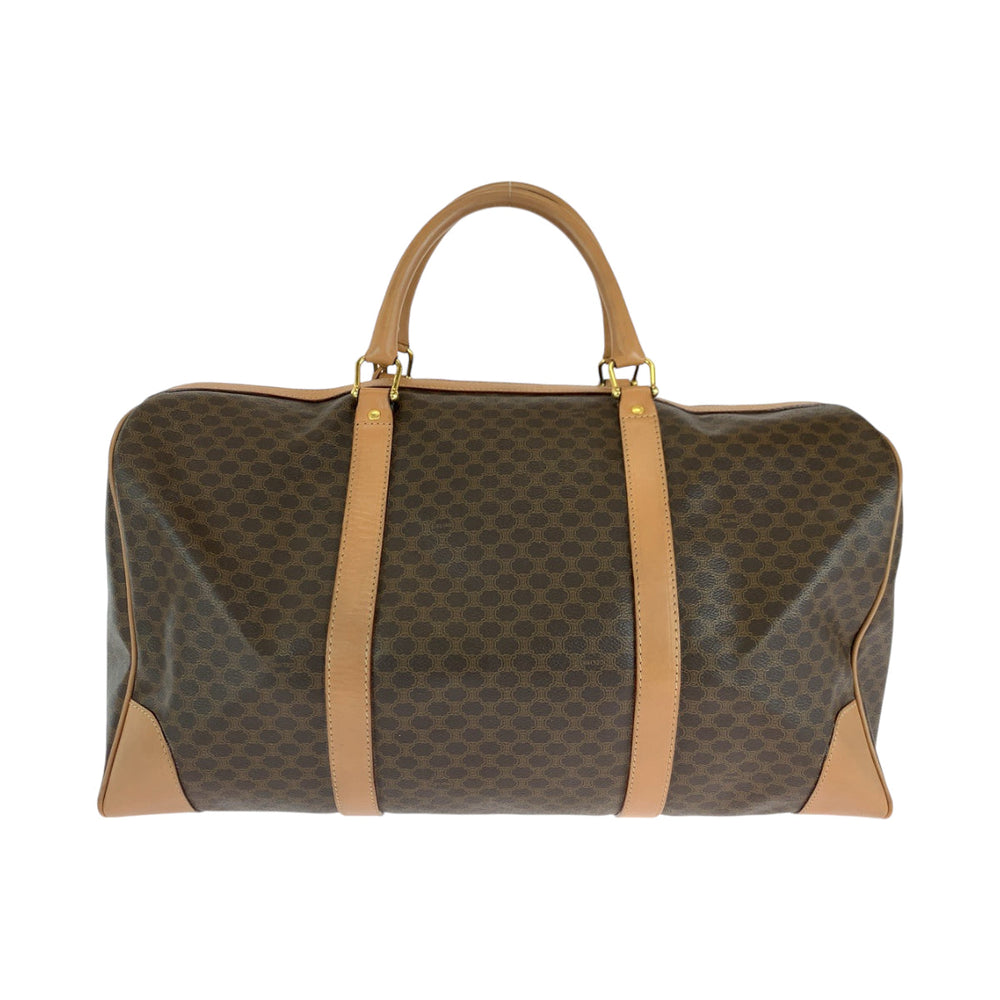CELINE Boston Duffel bag PVC Brown Gold Metal Boston Duffel bag Handbag Macadam Pattern Women Used Authentic