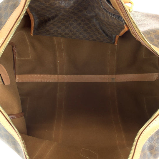 CELINE Boston Duffel bag PVC Brown Gold Metal Boston Duffel bag Handbag Macadam Pattern Women Used Authentic