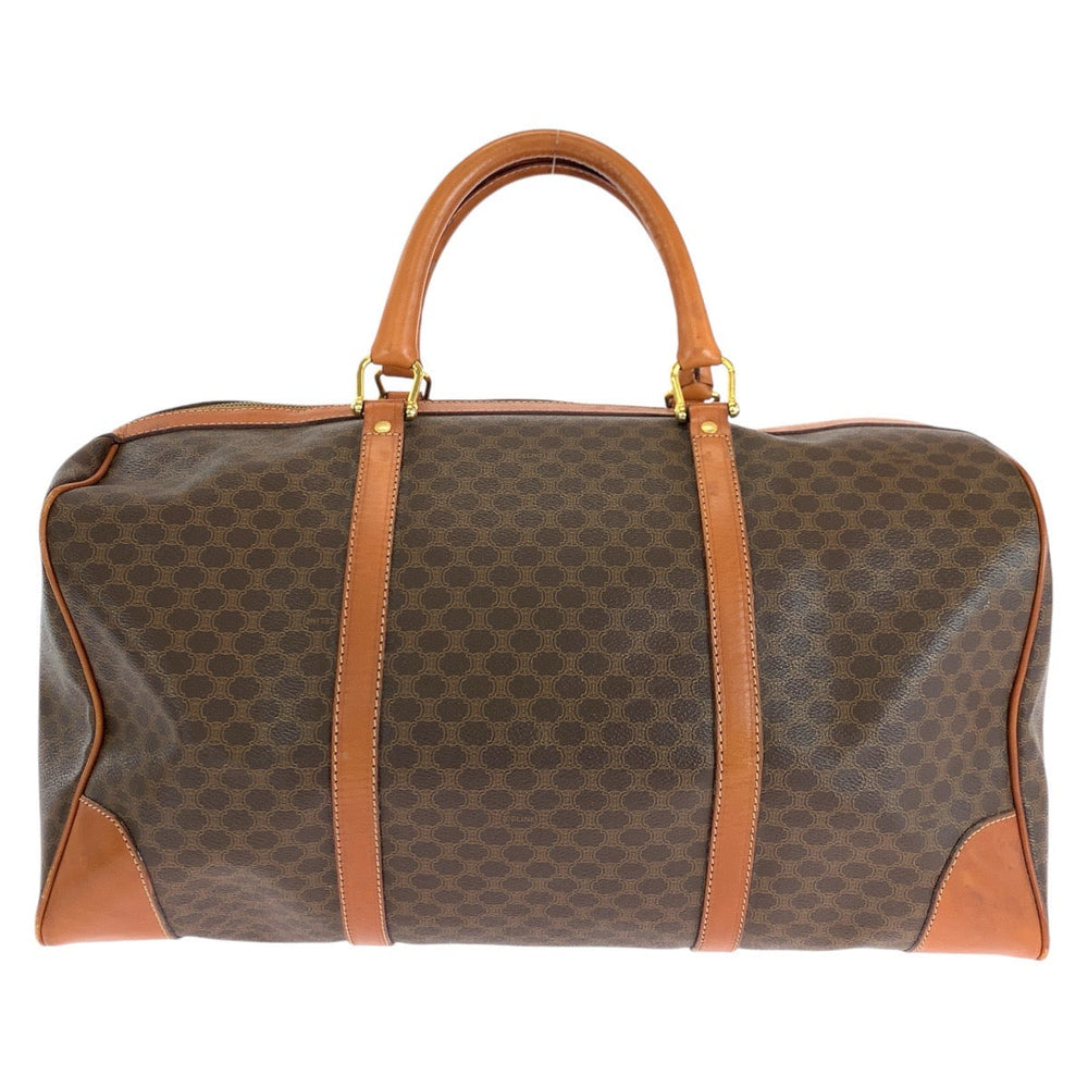 CELINE Boston Duffel bag PVC, Leather Brown Gold Metal Boston Duffel bag unisex Macadam Women Used Authentic