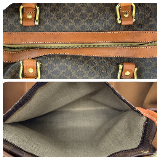 CELINE Boston Duffel bag PVC, Leather Brown Gold Metal Boston Duffel bag unisex Macadam Women Used Authentic