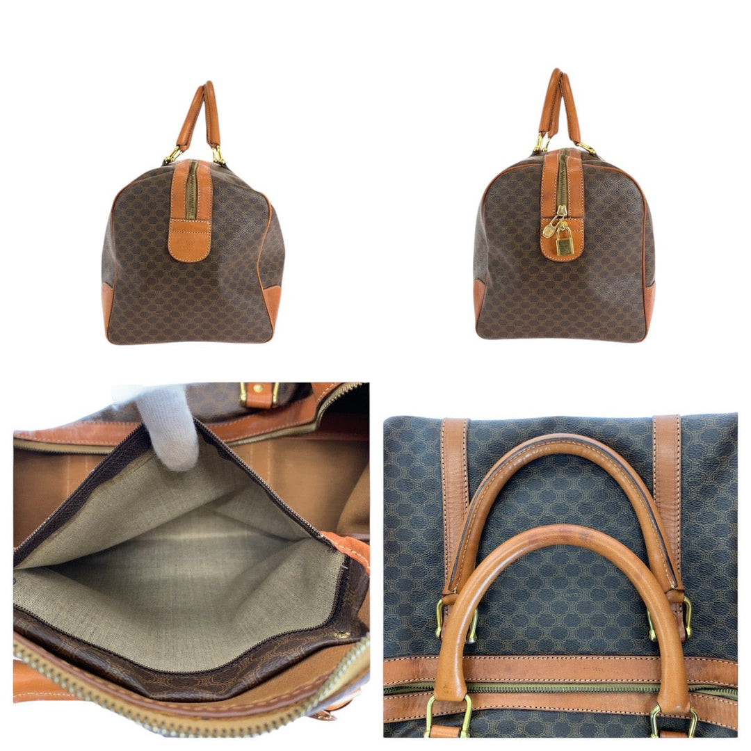 CELINE Boston Duffel bag PVC, Leather Brown Gold Metal Boston Duffel bag unisex Macadam Women Used Authentic