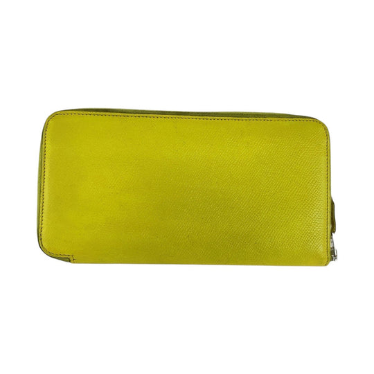 HERMES Long Wallet Purse Epsom Light yellow Long Wallet Purse Azap long silk in Women Used Authentic