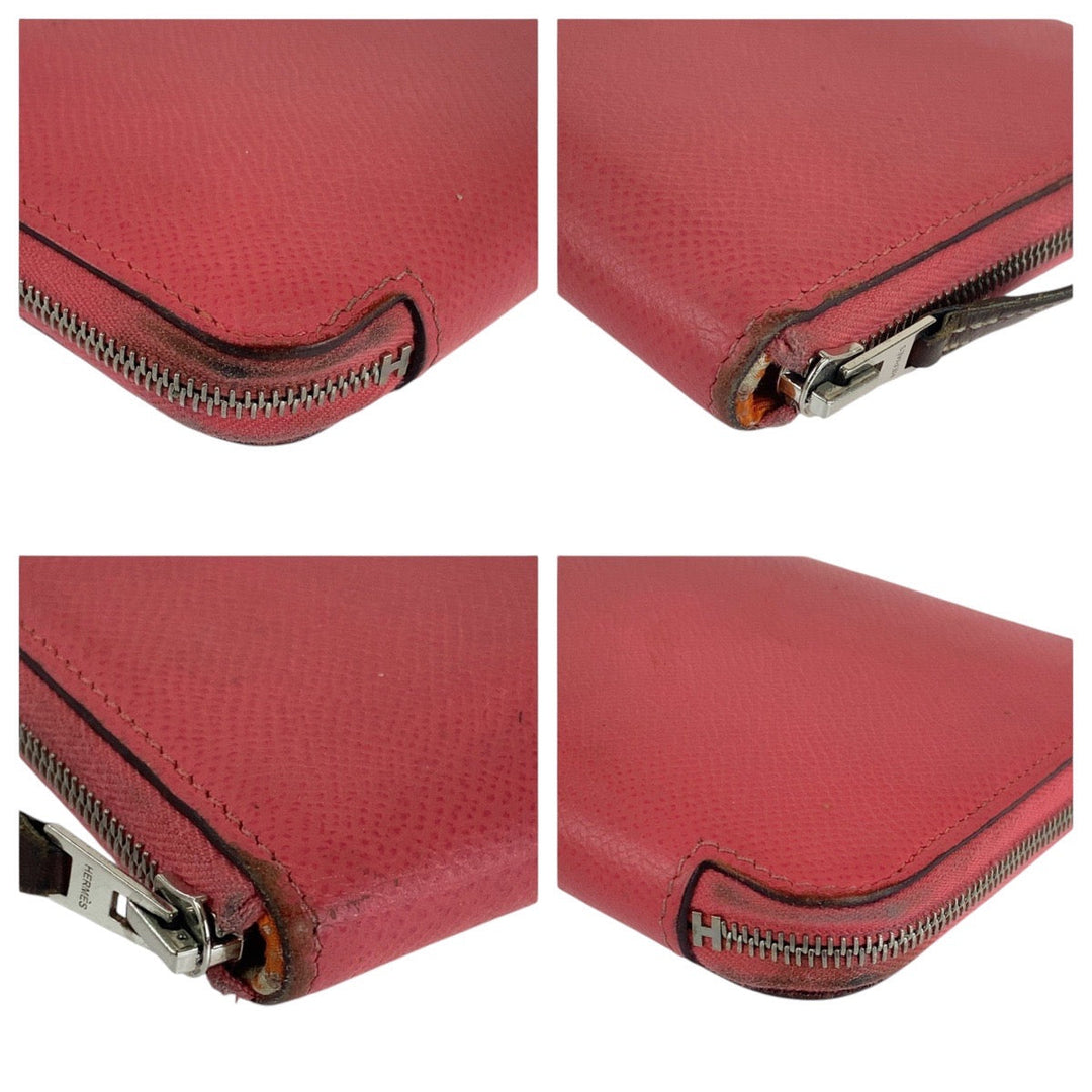 HERMES Long Wallet Purse Epsom rose azale pink Long Wallet Purse Azap long silk in Women Used Authentic