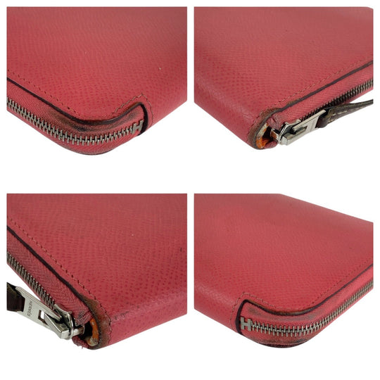 HERMES Long Wallet Purse Epsom rose azale pink Long Wallet Purse Azap long silk in Women Used Authentic