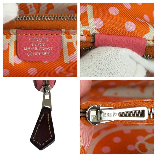 HERMES Long Wallet Purse Epsom rose azale pink Long Wallet Purse Azap long silk in Women Used Authentic