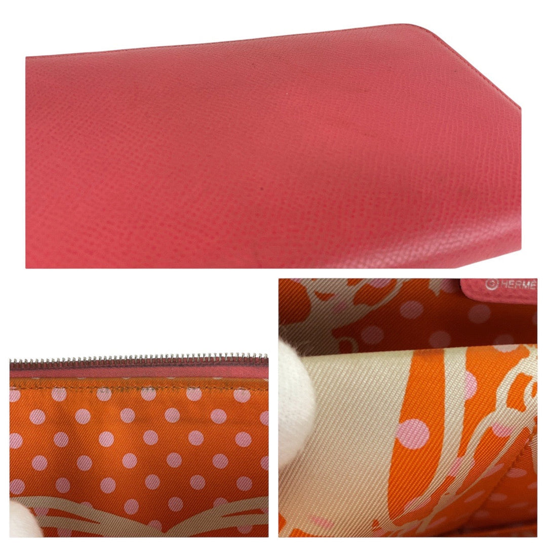 HERMES Long Wallet Purse Epsom rose azale pink Long Wallet Purse Azap long silk in Women Used Authentic