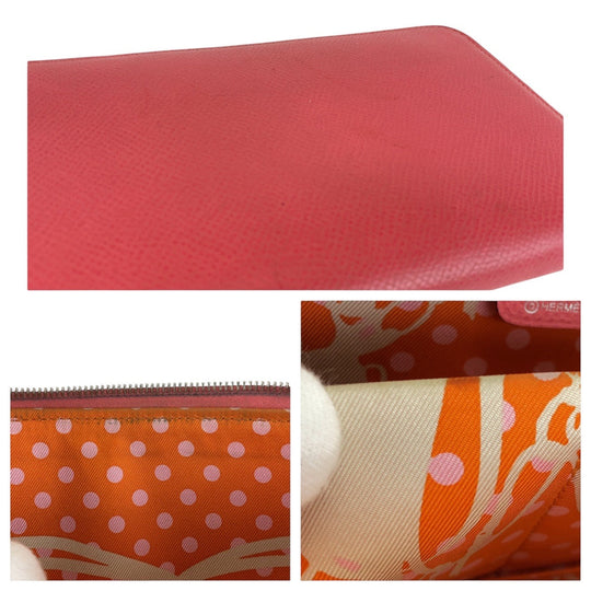 HERMES Long Wallet Purse Epsom rose azale pink Long Wallet Purse Azap long silk in Women Used Authentic