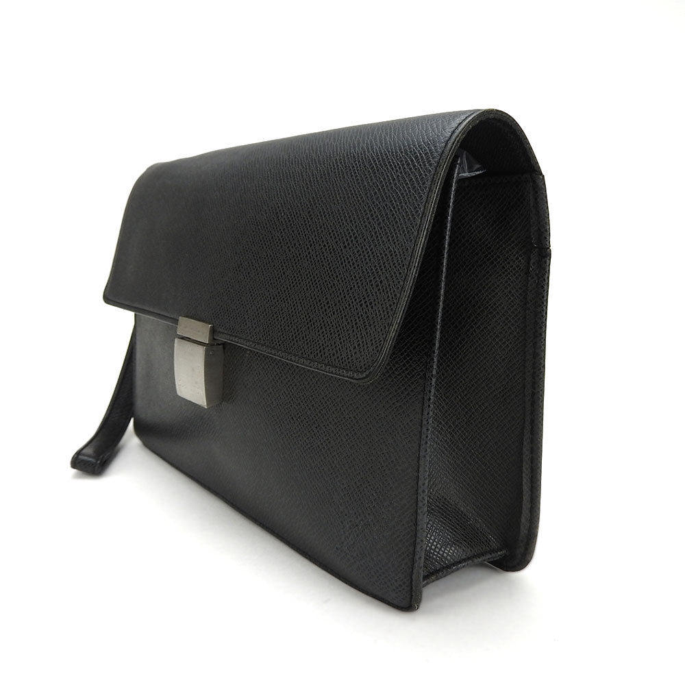 LOUIS VUITTON business bag M30782 Taiga black Selenga mens Used Authentic