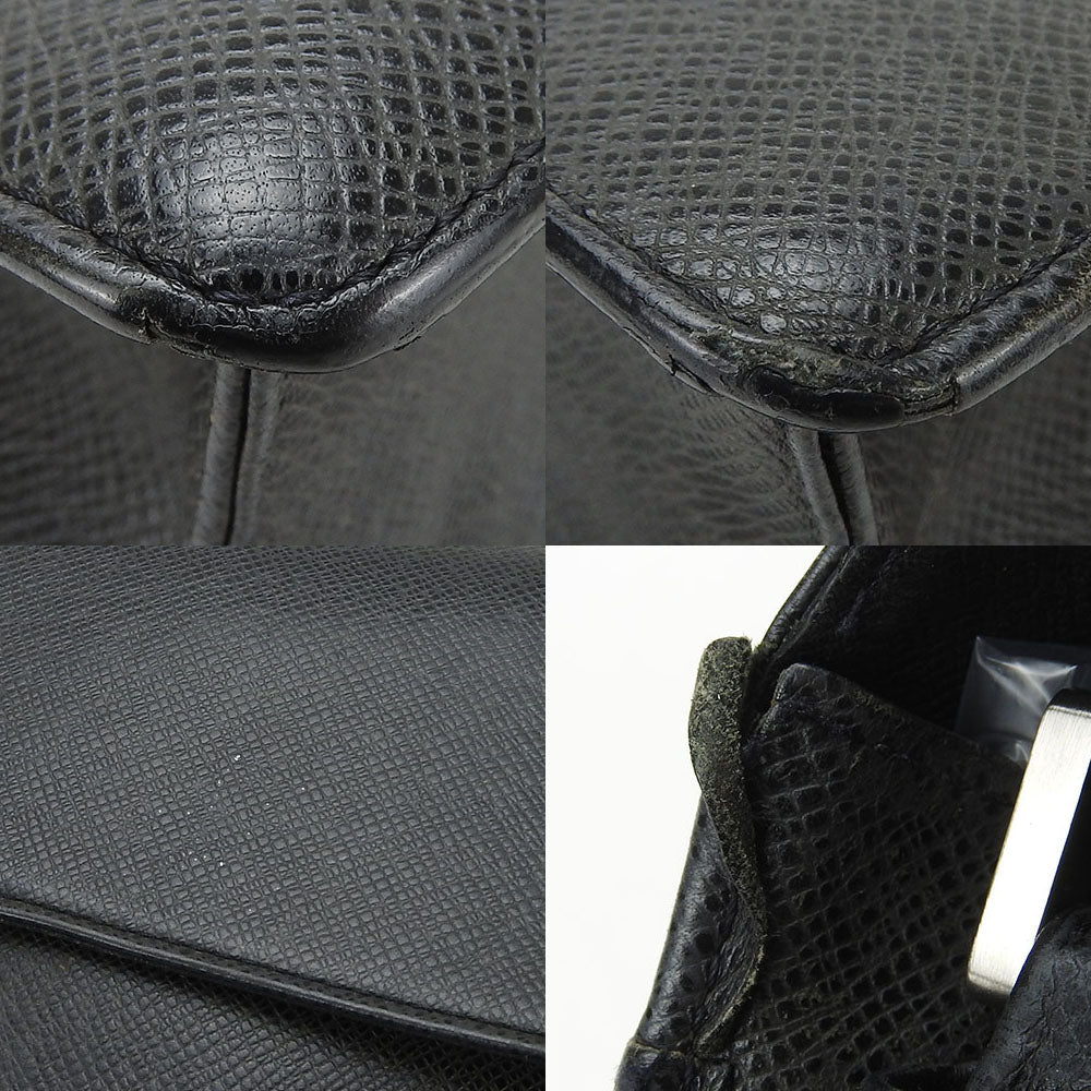 LOUIS VUITTON business bag M30782 Taiga black Selenga mens Used Authentic