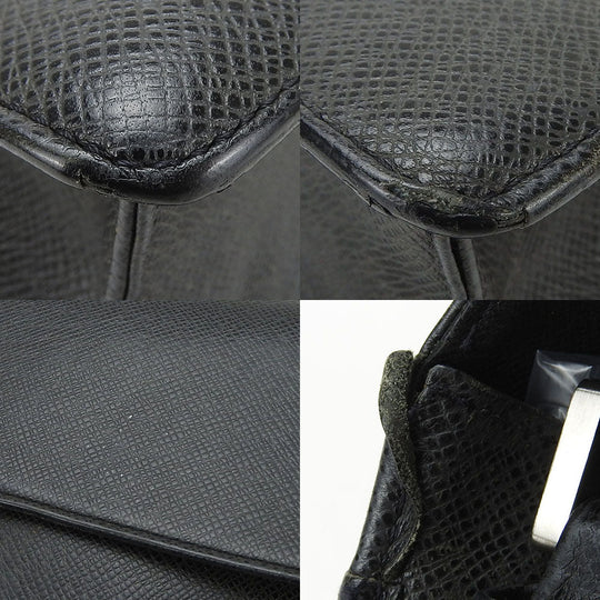 LOUIS VUITTON business bag M30782 Taiga black Selenga mens Used Authentic