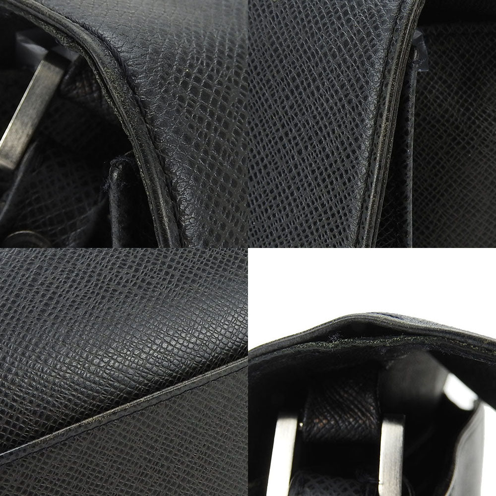 LOUIS VUITTON business bag M30782 Taiga black Selenga mens Used Authentic