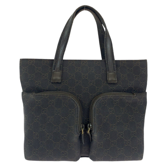 GUCCI Tote Bag 105650 GG canvas, leather Brown Gold Metal Tote Bag handbag Women Used Authentic