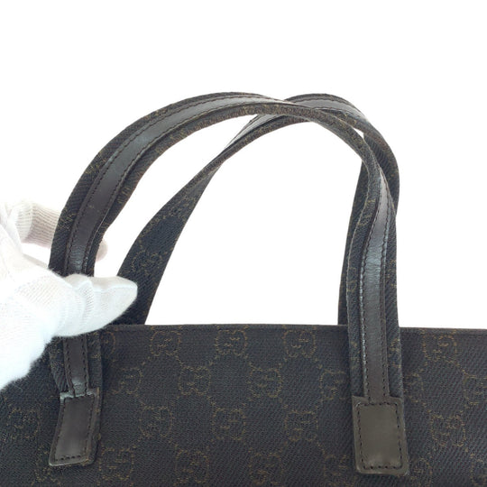 GUCCI Tote Bag 105650 GG canvas, leather Brown Gold Metal Tote Bag handbag Women Used Authentic