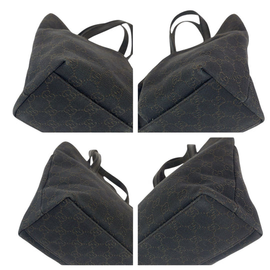 GUCCI Tote Bag 105650 GG canvas, leather Brown Gold Metal Tote Bag handbag Women Used Authentic