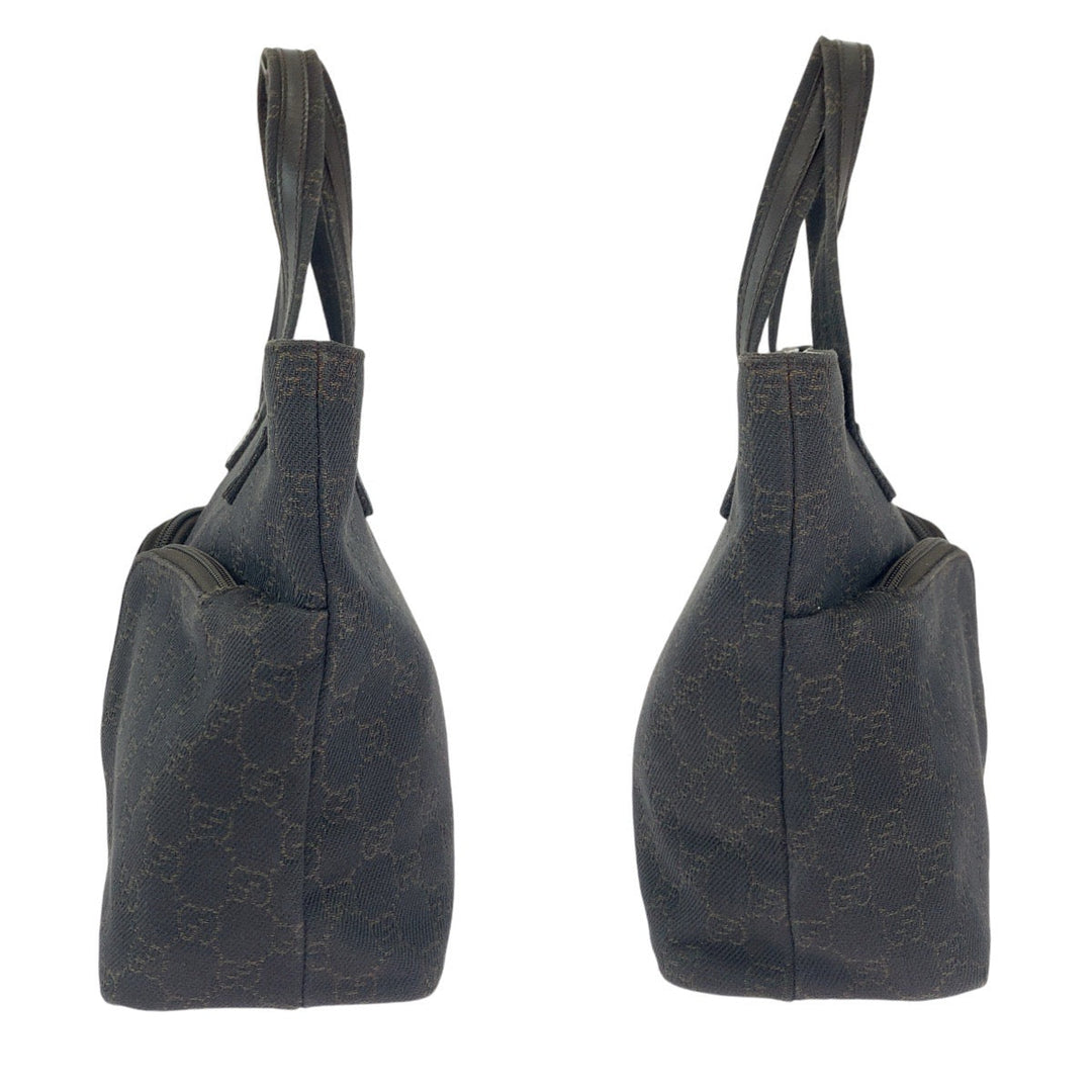 GUCCI Tote Bag 105650 GG canvas, leather Brown Gold Metal Tote Bag handbag Women Used Authentic