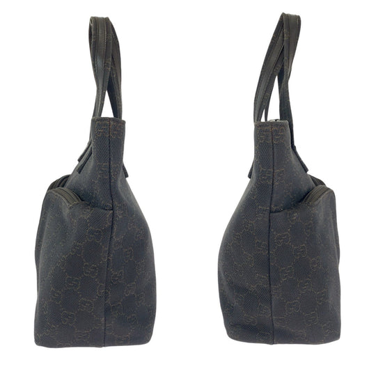 GUCCI Tote Bag 105650 GG canvas, leather Brown Gold Metal Tote Bag handbag Women Used Authentic
