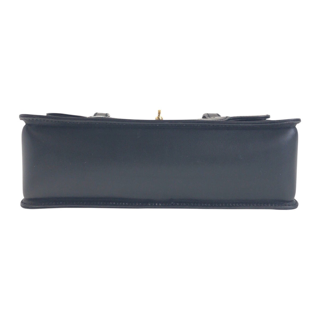 GUCCI Handbag 000 113 0231 leather Black GoldMetal Bamboo Women Used Authentic