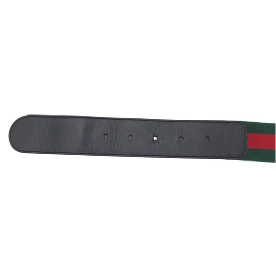 GUCCI belt cotton Green Red Silver Sherry line Interlocking G
