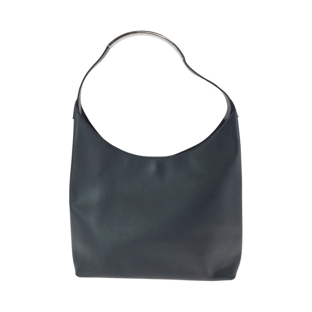 GUCCI Shoulder Bag 001 3297 leather Black Silver Metal One Shoulder Bag Hobo Women Used Authentic