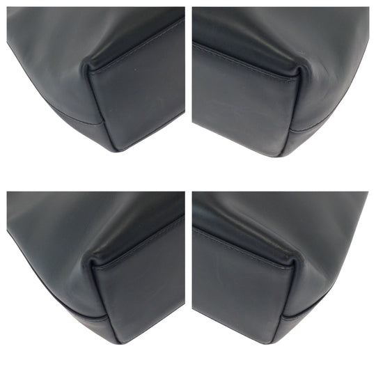 GUCCI Shoulder Bag 001 3297 leather Black Silver Metal One Shoulder Bag Hobo Women Used Authentic