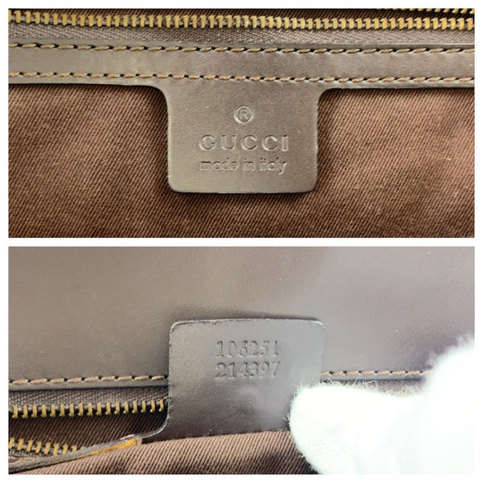 GUCCI Tote Bag 106251 GG canvas, leather Brown Gold Metal Tote Bag Shoulder Bag Women Used Authentic