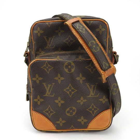 LOUIS VUITTON Shoulder Bag M45236 Monogram, Tanned Leather Brown Amazone Women Used Authentic