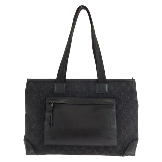 GUCCI Tote Bag 34339 GG canvas, leather Brown Silver Metal Tote Bag Shoulder Bag Women Used Authentic