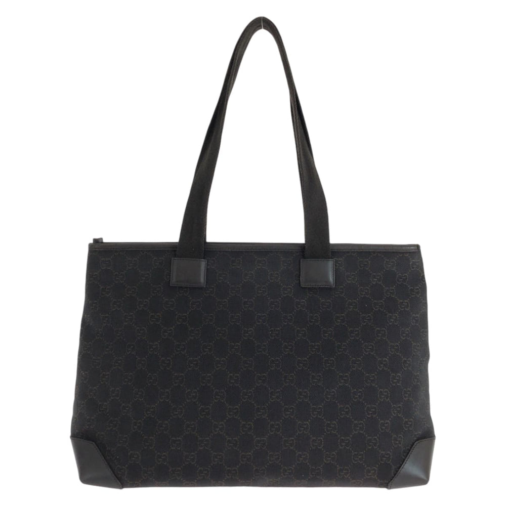GUCCI Tote Bag 34339 GG canvas, leather Brown Silver Metal Tote Bag Shoulder Bag Women Used Authentic