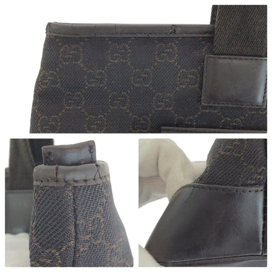 GUCCI Tote Bag 34339 GG canvas, leather Brown Silver Metal Tote Bag Shoulder Bag Women Used Authentic