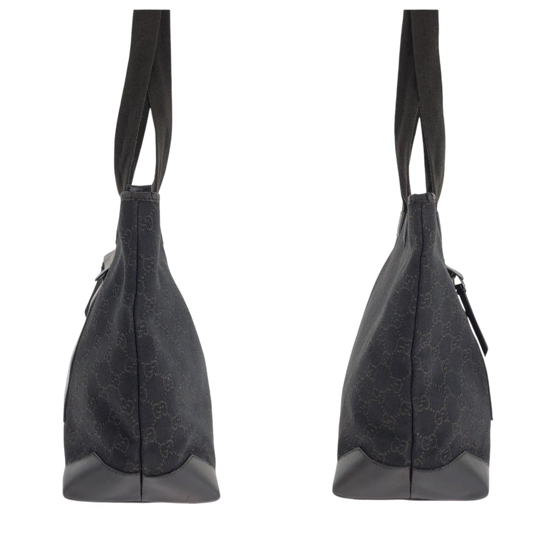 GUCCI Tote Bag 34339 GG canvas, leather Brown Silver Metal Tote Bag Shoulder Bag Women Used Authentic