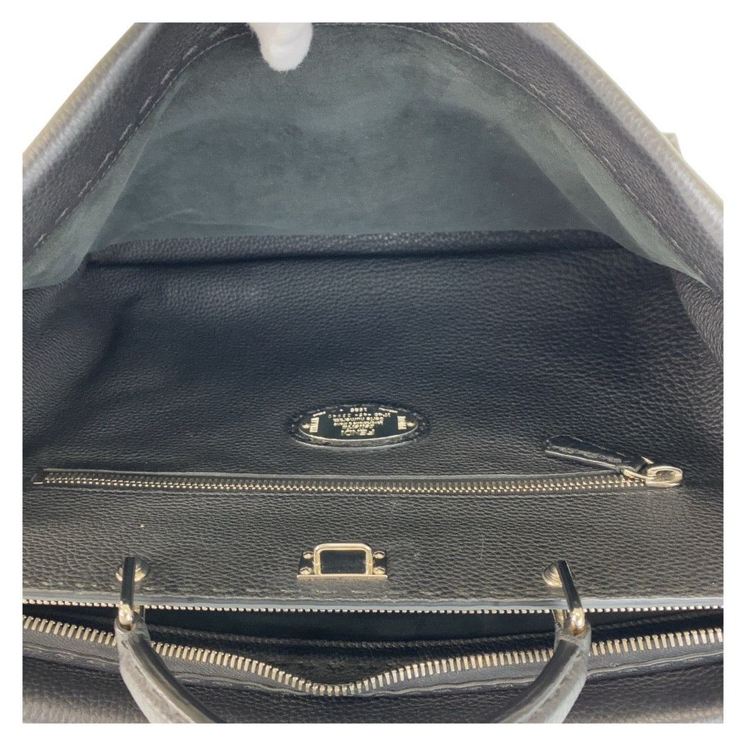 FENDI Business bag leather Black SilverMetal Business bag briefcase Celeria Peekaboo mens Used Authentic