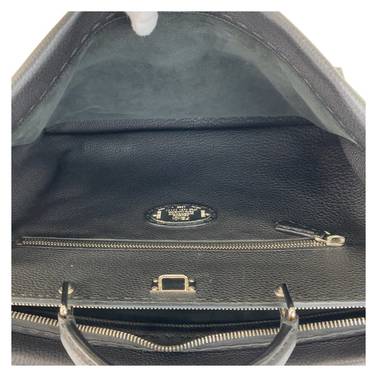 FENDI Business bag leather Black SilverMetal Business bag briefcase Celeria Peekaboo mens Used Authentic