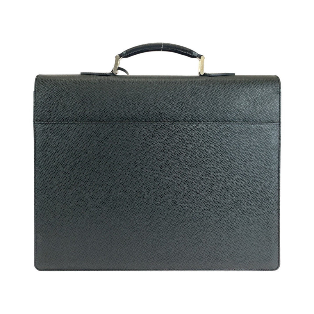 LOUIS VUITTON Business bag M30032 leather Ardoise Black SilverMetal Business bag briefcase Taiga Moscova mens Used Authentic