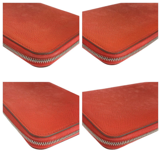 HERMES Long Wallet Purse Epsom Rose Jaipur Pink SilverMetal Long Wallet Purse Azap long silk in Women Used Authentic