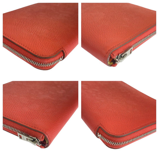 HERMES Long Wallet Purse Epsom Rose Jaipur Pink SilverMetal Long Wallet Purse Azap long silk in Women Used Authentic