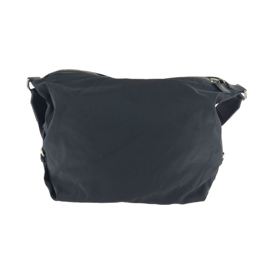 PRADA Shoulder Bag Nylon Black SilverMetal Shoulder Bag Messenger bag Test Triangle With logo mens Used Authentic