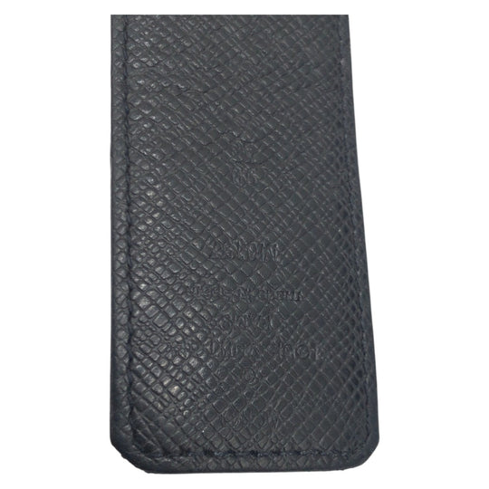 LOUIS VUITTON belt M0157 leather Black Grey Silver Monogram Saint Tulle Initial Reversible mens Used Authentic