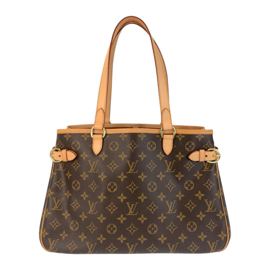 LOUIS VUITTON Tote Bag M51154 PVC Brown Gold Metal Tote Bag Shoulder Bag Monogram Batignolles Horizontal Women Used Authentic