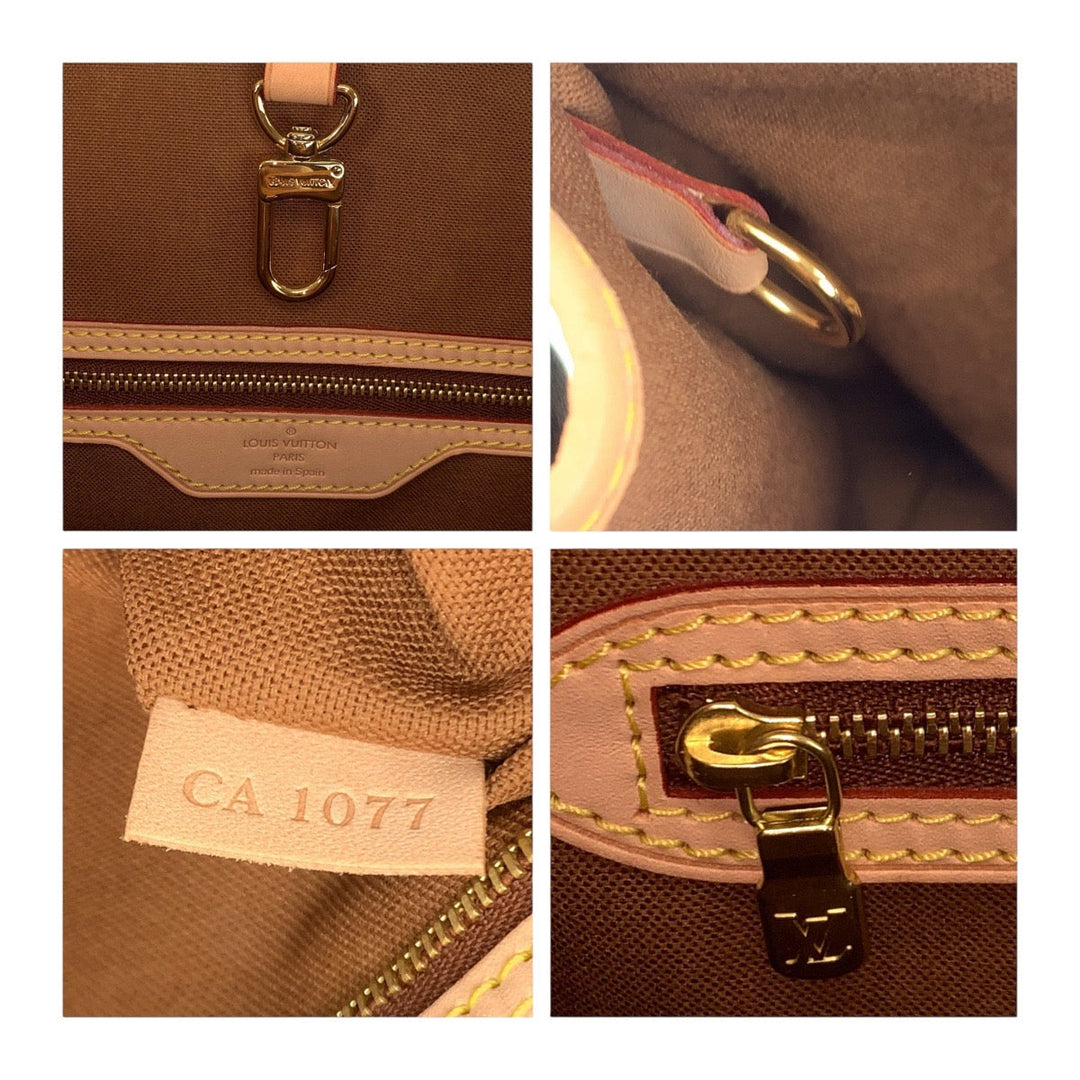 LOUIS VUITTON Tote Bag M51154 PVC Brown Gold Metal Tote Bag Shoulder Bag Monogram Batignolles Horizontal Women Used Authentic