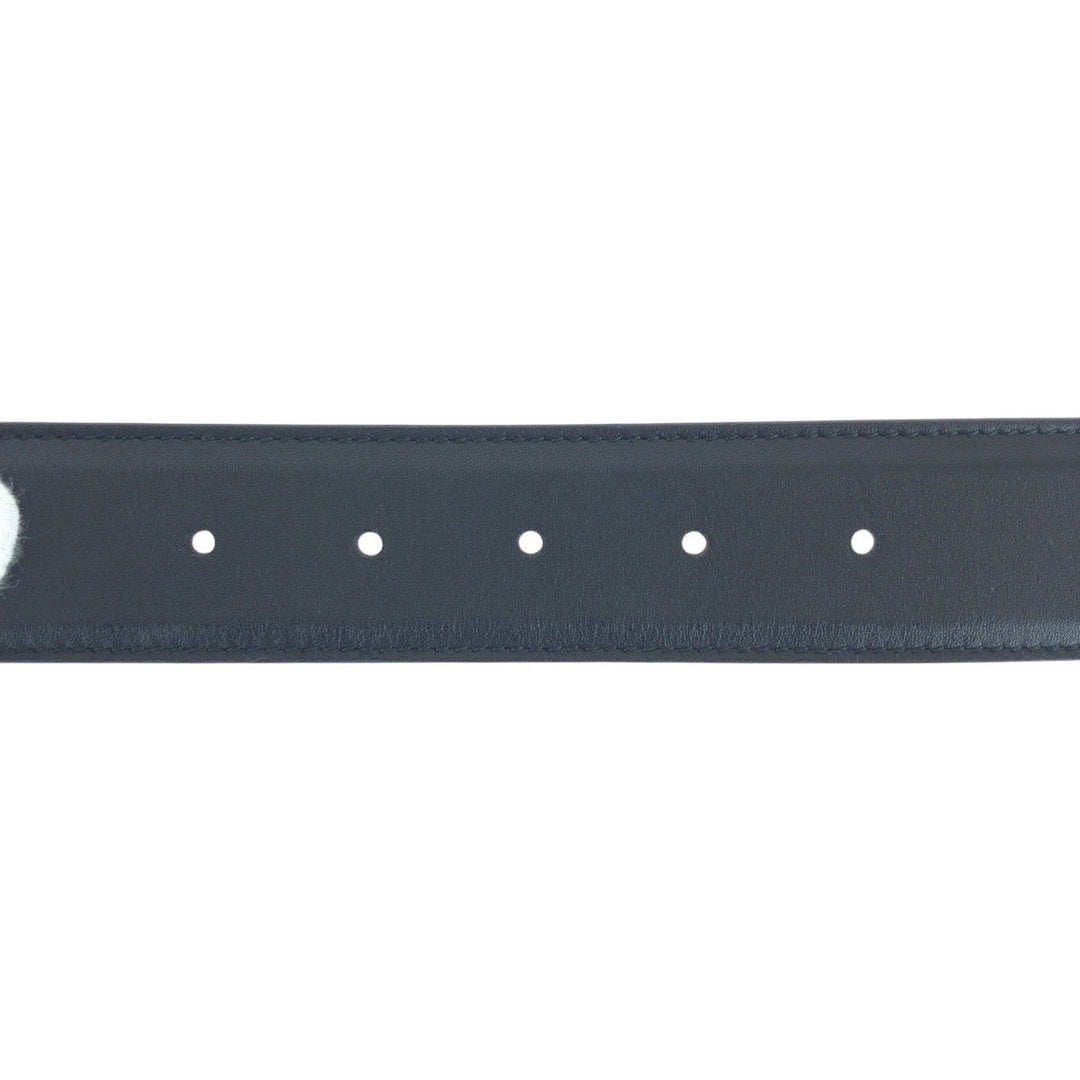 GUCCI belt 370543 leather black Belts Unisex Interlocking mens 30 Used Authentic