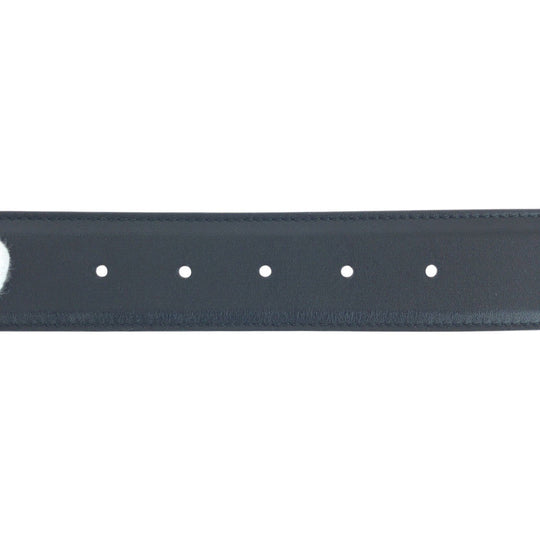 GUCCI belt 370543 leather black Belts Unisex Interlocking mens 30 Used Authentic