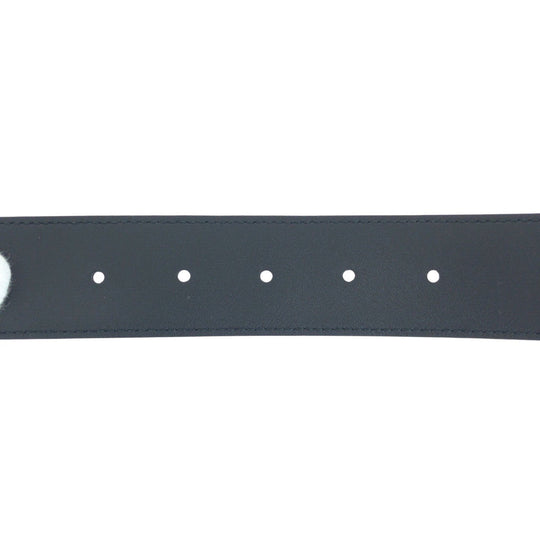 GUCCI belt 370543 leather black Belts Unisex Interlocking mens 30 Used Authentic