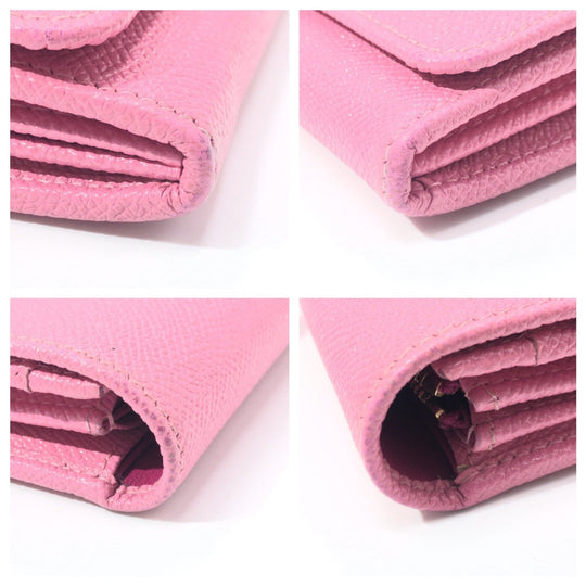 BVLGARI Long Wallet Purse leather pink Long Wallet Purse Bzero Women Used Authentic