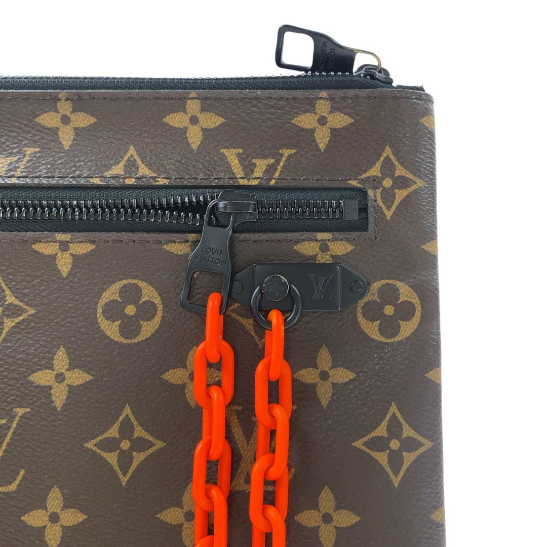LOUIS VUITTON Clutch bag M44484 PVC Brown orange Clutch bag unisex Monogram Solar Powered Ray Pochette Virgil Abloh mens Used Authentic
