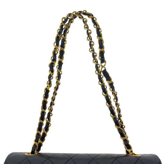 CHANEL Shoulder Bag lambskin Black GoldMetal Matrasse COCO Mark Turnlock Women Used Authentic