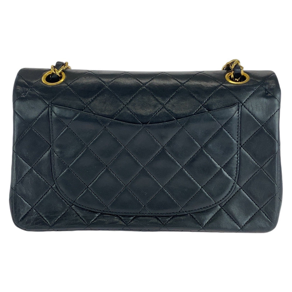 CHANEL Shoulder Bag lambskin Black GoldMetal Matrasse COCO Mark Turnlock Women Used Authentic