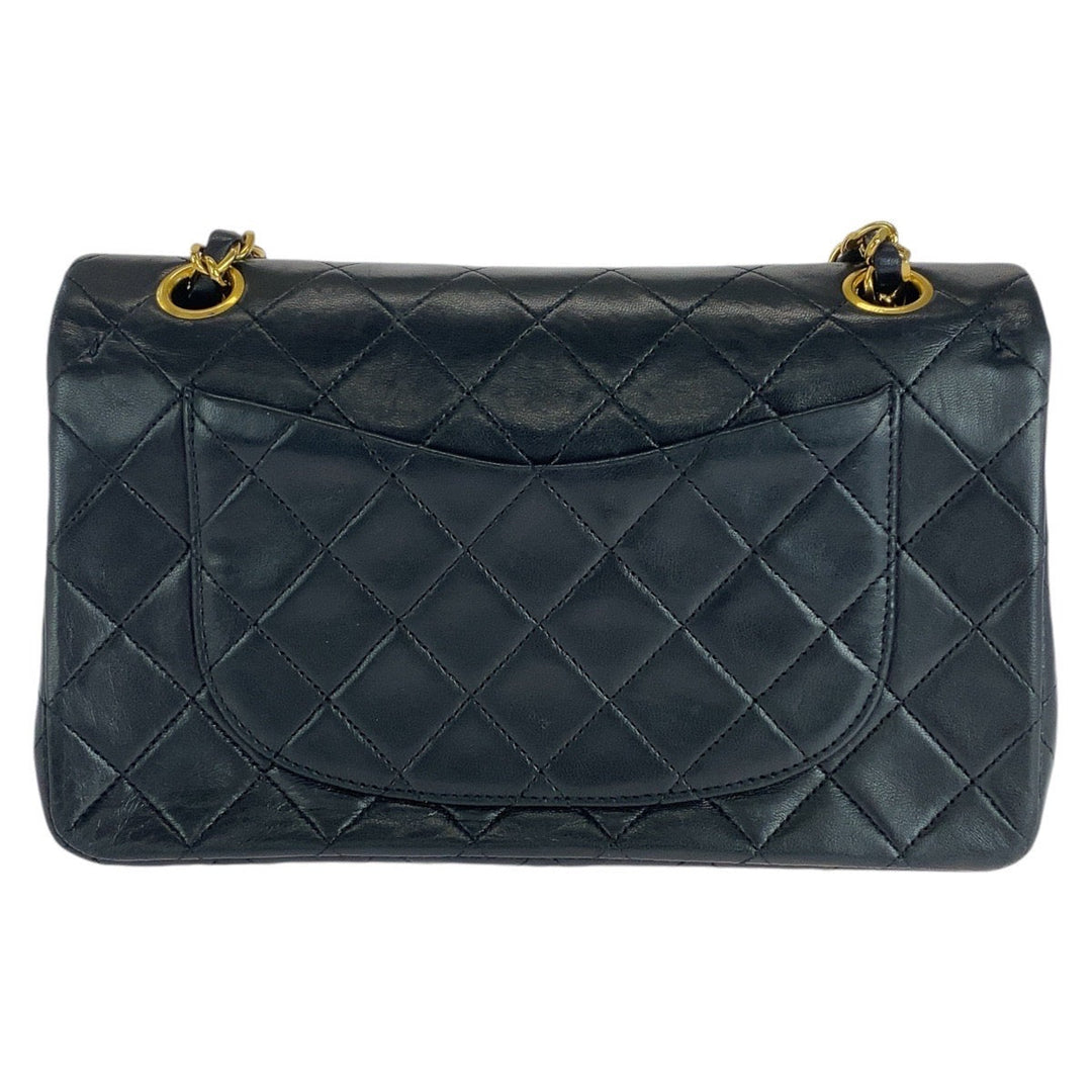 CHANEL Shoulder Bag lambskin Black GoldMetal Matrasse COCO Mark Turnlock Women Used Authentic