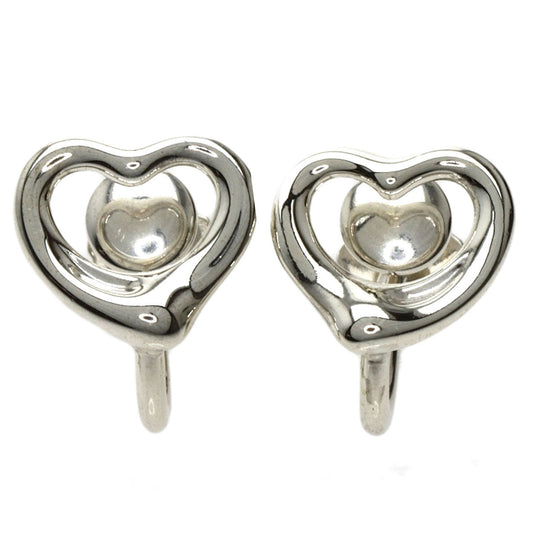 TIFFANY&Co. Earring SV Silver Open heart Women Used Authentic